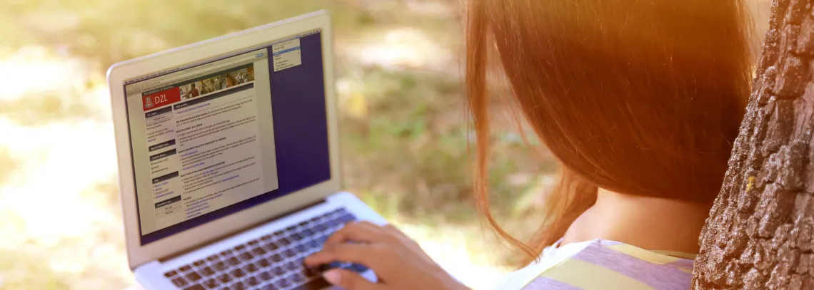 student on computer